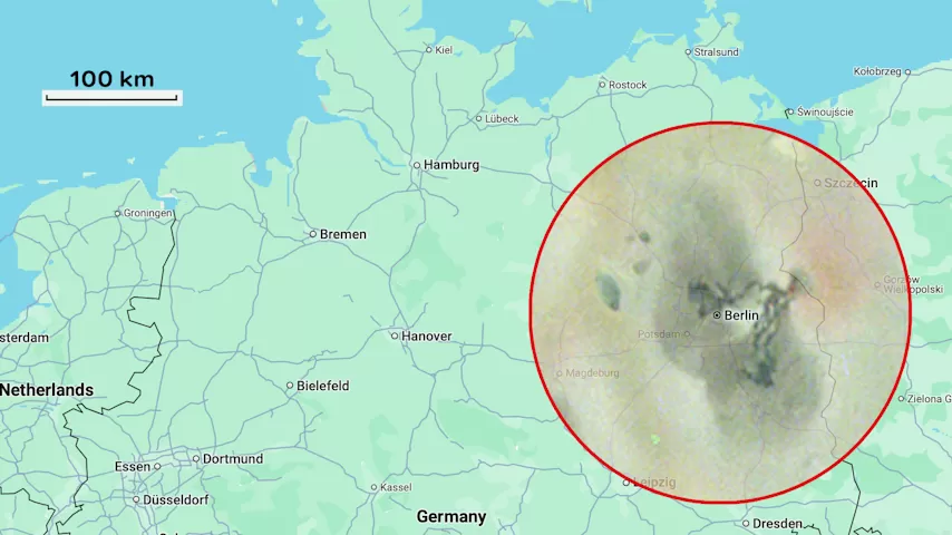 size of io volcano vs europe